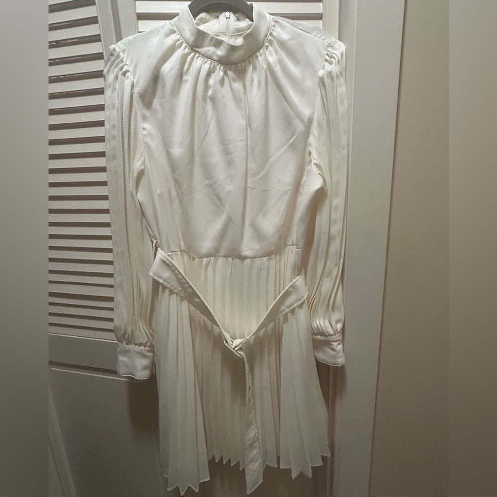 SHEIN Classic Long Sleeve White Dress